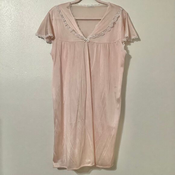Vintage Coquette Princesscore Preppy Romantic Pastel Pink Sailor Nightgown OS - Picture 1 of 10